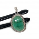 Emerald Diamond Pendant; NMay Birthstone Pendant Pave Diamond Pendant 1.30' x 0.75' Default Title
