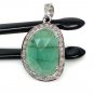 Emerald Diamond Pendant; NMay Birthstone Pendant Pave Diamond Pendant 1.30' x 0.75' Default Title