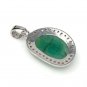 Emerald Diamond Pendant; NMay Birthstone Pendant Pave Diamond Pendant 1.30' x 0.75' Default Title
