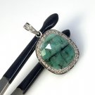 Emerald Diamond Pendant; NMay Birthstone Pendant Pave Diamond Pendant 1.30' x 0.85' Default Title