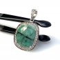Emerald Diamond Pendant; NMay Birthstone Pendant Pave Diamond Pendant 1.30' x 0.85' Default Title