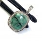 Emerald Diamond Pendant; NMay Birthstone Pendant Pave Diamond Pendant 1.30' x 0.85' Default Title