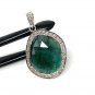 Emerald Diamond Pendant; NMay Birthstone Pendant Pave Diamond Pendant 1.35' x 0.80' Default Title