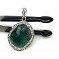 Emerald Diamond Pendant; NMay Birthstone Pendant Pave Diamond Pendant 1.35' x 0.80' Default Title