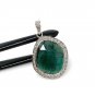 Emerald Diamond Pendant; NMay Birthstone Pendant Pave Diamond Pendant 1.35' x 0.80' Default Title