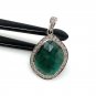 Emerald Diamond Pendant; NMay Birthstone Pendant Pave Diamond Pendant 1.35' x 0.80' Default Title