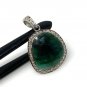 Emerald Diamond Pendant; NMay Birthstone Pendant Pave Diamond Pendant 1.35' x 0.80' Default Title