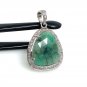 Emerald Diamond Pendant; NMay Birthstone Pendant Pave Diamond Pendant 1.35' x 0.85' Default Title