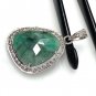 Emerald Diamond Pendant; NMay Birthstone Pendant Pave Diamond Pendant 1.35' x 0.85' Default Title