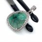 Emerald Diamond Pendant; NMay Birthstone Pendant Pave Diamond Pendant 1.35' x 0.85' Default Title
