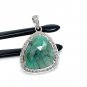 Emerald Diamond Pendant; NMay Birthstone Pendant Pave Diamond Pendant 1.35' x 0.85' Default Title