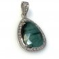 Emerald Diamond Pendant; NMay Birthstone Pendant Pave Diamond Pendant 1.40' x 0.75' Default Title