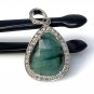 Emerald Diamond Pendant; NMay Birthstone Pendant Pave Diamond Pendant 1.40' x 0.75' Default Title