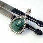 Emerald Diamond Pendant; NMay Birthstone Pendant Pave Diamond Pendant 1.40' x 0.75' Default Title