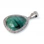 Emerald Diamond Pendant; NMay Birthstone Pendant Pave Diamond Pendant 1.40' x 0.75' Default Title