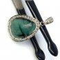 Emerald Diamond Pendant; NMay Birthstone Pendant Pave Diamond Pendant 1.40' x 0.75' Default Title