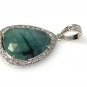 Emerald Diamond Pendant; NMay Birthstone Pendant Pave Diamond Pendant 1.40' x 0.75' Default Title
