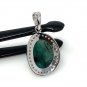 Emerald Diamond Pendant; NMay Birthstone Pendant Pave Diamond Pendant 1.40' x 0.75' Default Title