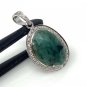 Emerald Diamond Pendant; NMay Birthstone Pendant Pave Diamond Pendant 1.40' x 0.75' Default Title