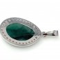 Emerald Diamond Pendant; NMay Birthstone Pendant Pave Diamond Pendant 1.40' x 0.75' Default Title