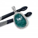 Emerald Diamond Pendant; NMay Birthstone Pendant Pave Diamond Pendant 1.40' x 0.75' Default Title