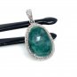 Emerald Diamond Pendant; NMay Birthstone Pendant Pave Diamond Pendant 1.40' x 0.75' Default Title