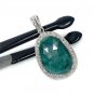 Emerald Diamond Pendant; NMay Birthstone Pendant Pave Diamond Pendant 1.40' x 0.75' Default Title