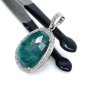 Emerald Diamond Pendant; NMay Birthstone Pendant Pave Diamond Pendant 1.40' x 0.75' Default Title