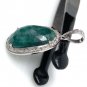 Emerald Diamond Pendant; NMay Birthstone Pendant Pave Diamond Pendant 1.40' x 0.75' Default Title