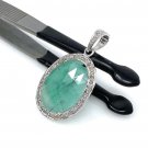 Emerald Diamond Pendant; NMay Birthstone Pendant Pave Diamond Pendant 1.40' x 0.80' Default Title