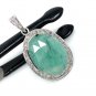 Emerald Diamond Pendant; NMay Birthstone Pendant Pave Diamond Pendant 1.40' x 0.80' Default Title