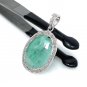 Emerald Diamond Pendant; NMay Birthstone Pendant Pave Diamond Pendant 1.40' x 0.80' Default Title
