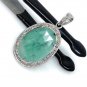 Emerald Diamond Pendant; NMay Birthstone Pendant Pave Diamond Pendant 1.40' x 0.80' Default Title