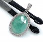 Emerald Diamond Pendant; NMay Birthstone Pendant Pave Diamond Pendant 1.40' x 0.80' Default Title