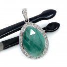 Emerald Diamond Pendant; NMay Birthstone Pendant Pave Diamond Pendant 1.40' x 0.80' Default Title