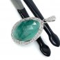 Emerald Diamond Pendant; NMay Birthstone Pendant Pave Diamond Pendant 1.40' x 0.80' Default Title