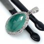 Emerald Diamond Pendant; NMay Birthstone Pendant Pave Diamond Pendant 1.40' x 0.80' Default Title