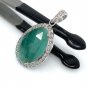 Emerald Diamond Pendant; NMay Birthstone Pendant Pave Diamond Pendant 1.40' x 0.80' Default Title