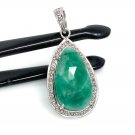 Emerald Diamond Pendant; NMay Birthstone Pendant Pave Diamond Pendant 1.45' x 0.70' Default Title