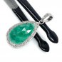 Emerald Diamond Pendant; NMay Birthstone Pendant Pave Diamond Pendant 1.45' x 0.70' Default Title