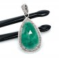 Emerald Diamond Pendant; NMay Birthstone Pendant Pave Diamond Pendant 1.45' x 0.70' Default Title
