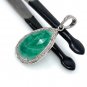 Emerald Diamond Pendant; NMay Birthstone Pendant Pave Diamond Pendant 1.45' x 0.70' Default Title