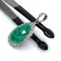 Emerald Diamond Pendant; NMay Birthstone Pendant Pave Diamond Pendant 1.45' x 0.70' Default Title