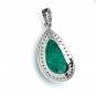 Emerald Diamond Pendant; NMay Birthstone Pendant Pave Diamond Pendant 1.45' x 0.70' Default Title