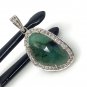 Emerald Diamond Pendant; NMay Birthstone Pendant Pave Diamond Pendant 1.45' x 0.75' Default Title