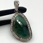 Emerald Diamond Pendant; NMay Birthstone Pendant Pave Diamond Pendant 1.45' x 0.75' Default Title