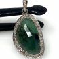Emerald Diamond Pendant; NMay Birthstone Pendant Pave Diamond Pendant 1.45' x 0.75' Default Title