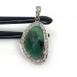 Emerald Diamond Pendant; NMay Birthstone Pendant Pave Diamond Pendant 1.45' x 0.75' Default Title