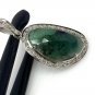 Emerald Diamond Pendant; NMay Birthstone Pendant Pave Diamond Pendant 1.45' x 0.75' Default Title