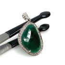 Emerald Diamond Pendant; NMay Birthstone Pendant Pave Diamond Pendant 1.50' x 0.80' Default Title